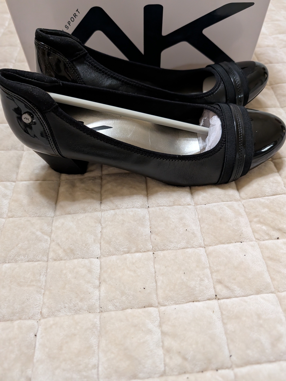 Anne Klein Black Low Heel Pumps - Classic Comfort